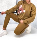 KOMPLET dresowy DAMSKI bluza LEGGINSY prążek MODNY KOLORY L