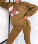 KOMPLET dresowy DAMSKI bluza LEGGINSY prążek MODNY KOLORY L