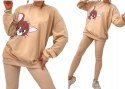 KOMPLET dresowy DAMSKI bluza LEGGINSY prążek MODNY KOLORY M