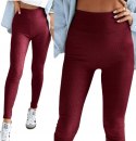 LEGGINSY BAMBUSOWE W PRĄŻEK MODELUJĄCE Z WYSOKIM STANEM getry KRYJĄCE L/XL