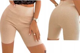 LEGGINSY DAMSKIE KOLARKI KRÓTKIE PRĄŻEK BAMBUS KOLORY S/M