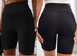 LEGGINSY DAMSKIE KOLARKI KRÓTKIE PRĄŻEK BAMBUS KOLORY S/M
