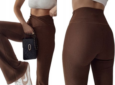 LEGGINSY DZWONY PRZEKŁADANY PAS CZARNE SZEROKIE NOGAWKI Prążkowane KOLORY LEGGINSY DZWONY PRZEKŁADANY PAS CZARNE SZEROKIE NOGAWKI Prążkowane KOLORY