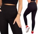 LEGGINSY PRĄŻEK PRĄŻKOWANE BAMBUSOWE WYSOKI STAN KOLORY L/XL