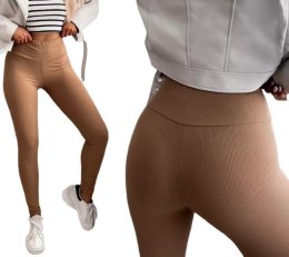 LEGGINSY PRĄŻEK PRĄŻKOWANE BAMBUSOWE WYSOKI STAN KOLORY L/XL