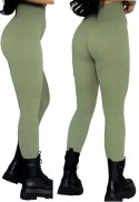 LEGGINSY PRĄŻKOWANE ELASTYCZNE PRĄŻEK KRYJĄCE KOLORY S/M