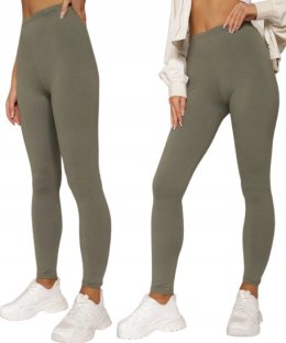 Legginsy DAMSKIE długie BAMBUSOWE Getry Wysoki Stan KOLORY KRYJĄCE M/L