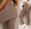 Legginsy DAMSKIE długie BAMBUSOWE Getry Wysoki Stan KOLORY KRYJĄCE M/L