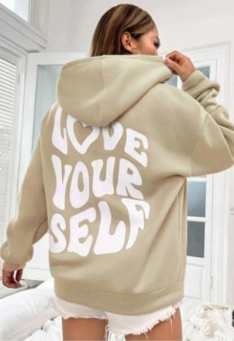 Bawełniana dresowa bluza OVERSIZE z kapturem OCIEPLANA M