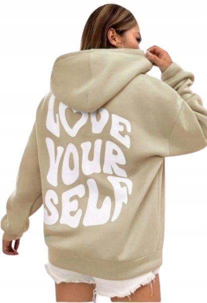 Bawełniana dresowa bluza OVERSIZE z kapturem OCIEPLANA M Bawełniana dresowa bluza OVERSIZE z kapturem OCIEPLANA M