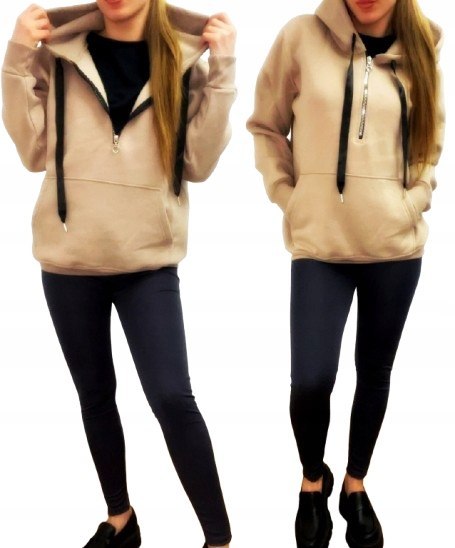 Bawełniana dresowa bluza OVERSIZE z kapturem OCIEPLANA bawełna M Bawełniana dresowa bluza OVERSIZE z kapturem OCIEPLANA bawełna M