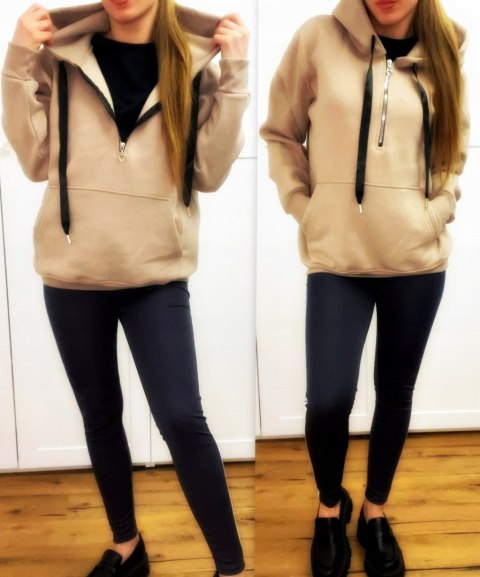 Bawełniana dresowa bluza OVERSIZE z kapturem OCIEPLANA bawełna M Bawełniana dresowa bluza OVERSIZE z kapturem OCIEPLANA bawełna M