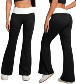 LEGGINSY DZWONY SZEROKA NOGAWKA WYSOKI STAN WYSZCZUPLAJĄCE S/M