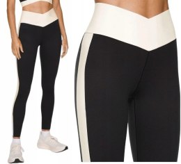 LEGGINSY PRZEKŁADANY PAS WYSOKI STAN CZARNE FITNESS S/M