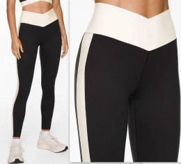 LEGGINSY PRZEKŁADANY PAS WYSOKI STAN CZARNE FITNESS S/M
