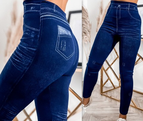 Legginsy Imitacja Jeans Ciepłe Leginsy Spodnie Damskie Grube Modne Getry Legginsy Imitacja Jeans Ciepłe Leginsy Spodnie Damskie Grube Modne Getry