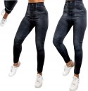 Legginsy Imitacja Jeans Ciepłe Leginsy Spodnie Damskie Grube Modne Getry