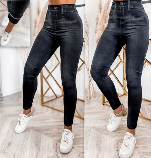 Legginsy Imitacja Jeans Ciepłe Leginsy Spodnie Damskie Grube Modne Getry Legginsy Imitacja Jeans Ciepłe Leginsy Spodnie Damskie Grube Modne Getry
