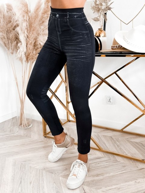 Legginsy Imitacja Jeans Ciepłe Leginsy Spodnie Damskie Grube Modne Getry Legginsy Imitacja Jeans Ciepłe Leginsy Spodnie Damskie Grube Modne Getry