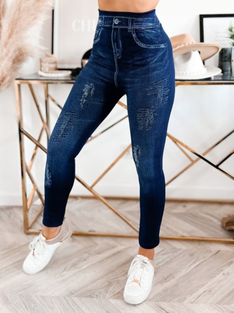 Legginsy Imitacja Jeans Ciepłe Leginsy Spodnie Damskie Grube Modne Getry Legginsy Imitacja Jeans Ciepłe Leginsy Spodnie Damskie Grube Modne Getry