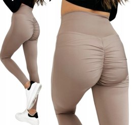 Legginsy sportowe damskie PUSH UP marszczenia SIŁOWNIA KOLORY!