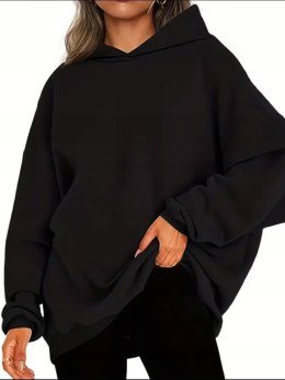 BLUZA OCIEPLANA OVERISIZE KAPUTR BAWEŁNA KOLORY L