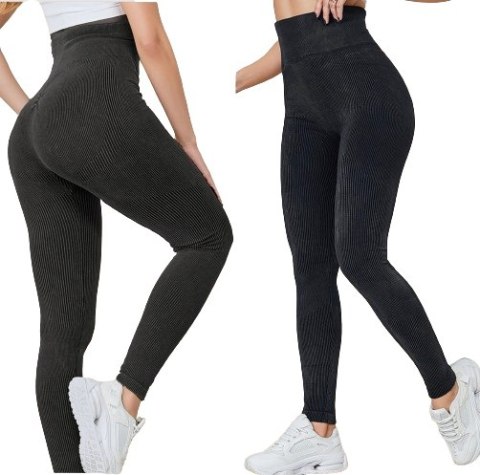 Damskie prążkowane legginsy MODELUJĄCE KOLORY Damskie prążkowane legginsy MODELUJĄCE KOLORY