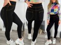LEGGINSY OCIEPLANE SPODNIE CZARNE ELASTYCZNE