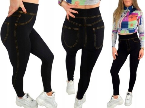 LEGGINSY OCIEPLANE SPODNIE CZARNE ELASTYCZNE LEGGINSY OCIEPLANE SPODNIE CZARNE ELASTYCZNE
