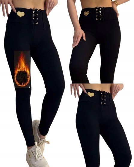 LEGGINSY PRĄŻKOWANE PRĄŻEK WIĄZANIE WYSOKI STAN M/L LEGGINSY PRĄŻKOWANE PRĄŻEK WIĄZANIE WYSOKI STAN M/L