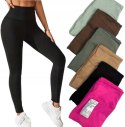 Legginsy Damskie z Wysokim Stanem Klasyczne Getry KOLORY L/XL