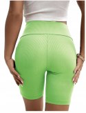 Prążkowane Kolarki Legginsy z Wysokim Stanem Fit Getry Sportowe s/m