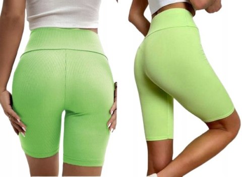 Prążkowane Kolarki Legginsy z Wysokim Stanem Fit Getry Sportowe s/m Prążkowane Kolarki Legginsy z Wysokim Stanem Fit Getry Sportowe s/m