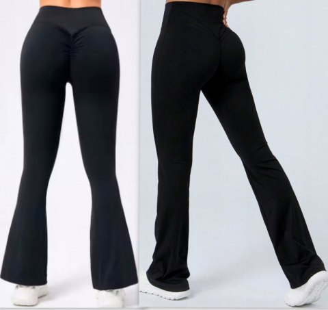 Damskie kryjące legginsy push-up modelujące wysoki stan dzwony Damskie kryjące legginsy push-up modelujące wysoki stan dzwony