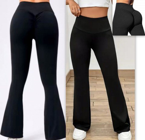 Damskie kryjące legginsy push-up modelujące wysoki stan dzwony Damskie kryjące legginsy push-up modelujące wysoki stan dzwony