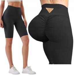 Kryjące legginsy kolarki MARSZCZENIE PUSH UP GŁADKIE S/M
