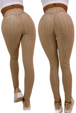 Legginsy PUSH UP sportowe FITNESS KARBOWANE KOLORY L/XL