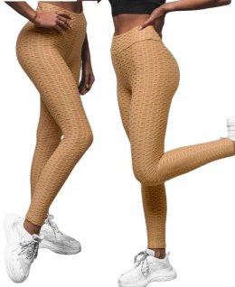 Legginsy PUSH UP sportowe FITNESS KARBOWANE KOLORY L/XL