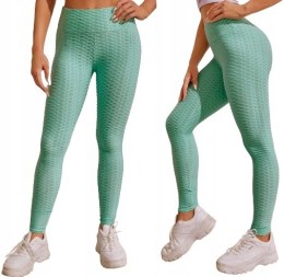 Legginsy PUSH UP sportowe FITNESS KARBOWANE KOLORY S/M