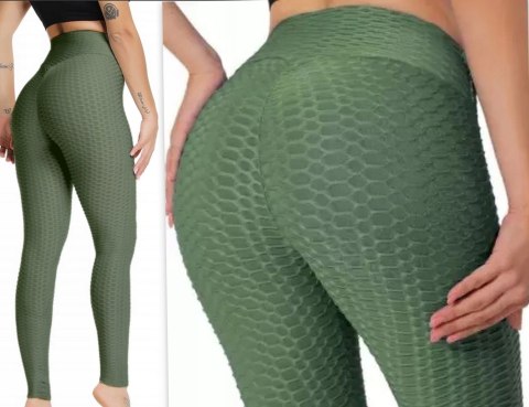 Legginsy PUSH UP sportowe FITNESS KARBOWANE KOLORY S/M Legginsy PUSH UP sportowe FITNESS KARBOWANE KOLORY S/M