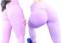 Legginsy sportowe damskie PUSH UP marszczenia SIŁOWNIA KOLORY S/M