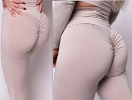 Legginsy sportowe damskie PUSH UP marszczenia SIŁOWNIA KOLORY!