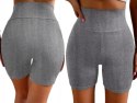 Prążkowane Kolarki Legginsy z Wysokim Stanem Fit Getry L/XL