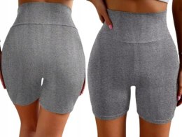 Prążkowane Kolarki Legginsy z Wysokim Stanem Fit Getry L/XL