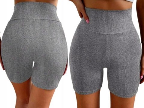 Prążkowane Kolarki Legginsy z Wysokim Stanem Fit Getry L/XL Prążkowane Kolarki Legginsy z Wysokim Stanem Fit Getry L/XL