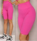 Prążkowane Kolarki Legginsy z Wysokim Stanem Fit Getry L/XL