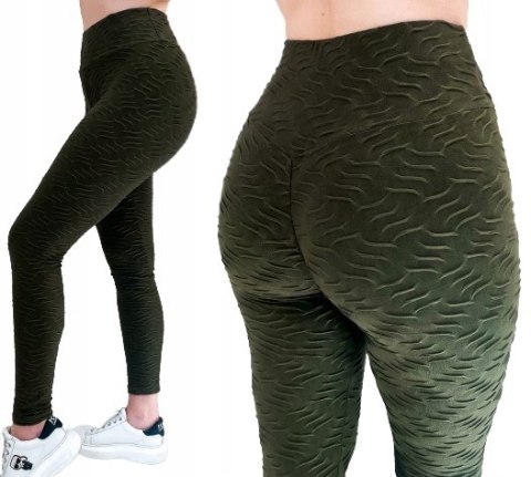 Legginsy KARBOWANE damskie antycellulitowe L/XL Legginsy KARBOWANE damskie antycellulitowe L/XL