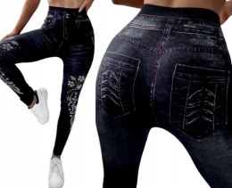 Legginsy MODNE Spodnie JEANS Leginsy CYRKONIE