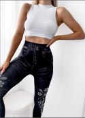 Legginsy MODNE Spodnie JEANS Leginsy CYRKONIE