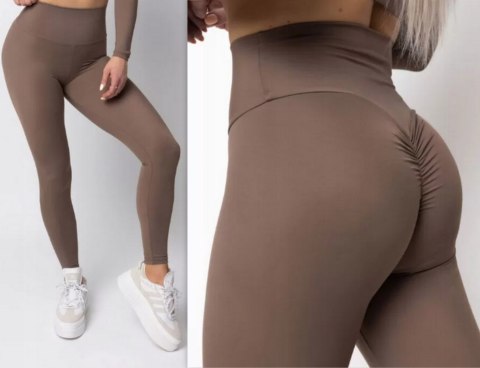 Legginsy sportowe damskie PUSH UP marszczenia SIŁOWNIA WYSOKI STAN s/m Legginsy sportowe damskie PUSH UP marszczenia SIŁOWNIA WYSOKI STAN s/m